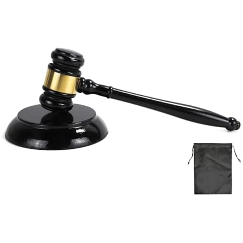 Kellegour Wooden Gavel and Sound Block,Black Gavel and Block,Handcrafted Wood Gavel Sound Block,Handmade Wooden Gavel Block,for Lawyer,Judge,Auction Court,Company,Student Cover