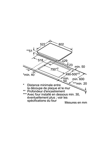SIEMENS Table induction 80 cm 2 zones flex EX851LYC1F - vue 6