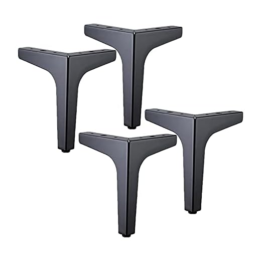 Metallmöbelbord Ben Appliceras På Bäddsoffa Stol Skrivbord Skåp Byrå Kan Bära 200 Kg (Color : Black, Size : 17 CM)