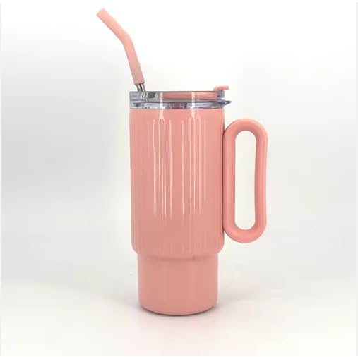 Image of HomeCloud Insulated Coffee Tumbler with Lid - Double Wall Travel Mug for Hot & Cold Drinks, Leak-Proof, Durable, Portable, Stylish Stainless Steel Design (Pink)