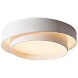 Pendant Lights, Round Semi Flush Mount Chaner - Boho Ceiling Light for Living Room Bedroom Hallway Indoor Decorative Lamp 3000/4000/6000K Tricolor Dimming(White,50cm/19.6