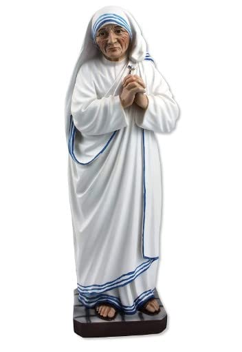 Generico ArteSacraCaravaggio Statua di Santa Madre Teresa di Calcutta cm 30 (11,81 inches) in marmo resina decorata a mano di produzione artigianale italiana