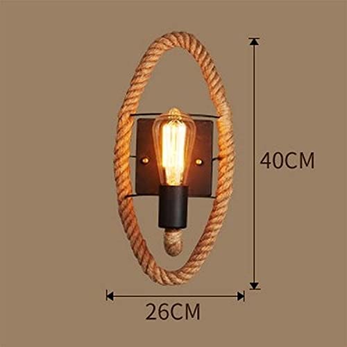 Lámpara de cuerda de cáñamo vintage iluminación de techo colgante rústica 3