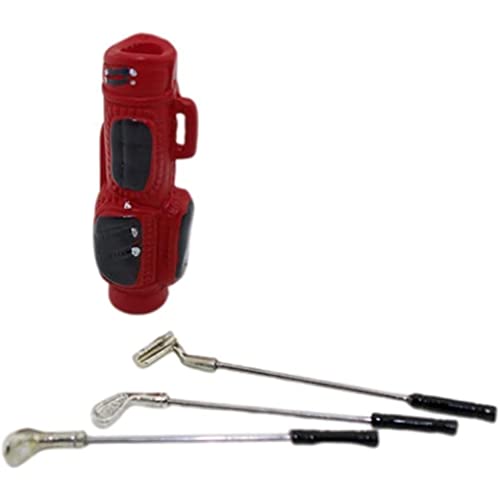 Tadoiooy Doll House Golf Clubs, Miniatur 1:12 Skala Outdoor Accessoire Golf Bag Clubs Golf Bucket Miniaturmodell, Rot, Puppenhauszubehör Tadoiooy Doll House Golf Clubs, Miniatur 1:12 Skala Outdoor Accessoire Golf Bag Clubs Golf Bucket Miniaturmodell, Rot, Puppenhauszubehör