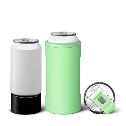 Image of BruMate Hopsulator Trio 3-in-1 Insulated Can Cooler for 12oz / 16oz Cans + 100% Leak Proof Tumbler with Lid | Insulated for Beer, Soda, and Energy Drinks