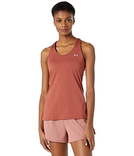 Image of Under Armour HeatGear Armour Racer Tank, Cinna Red (688)/Metallic Silver, Large