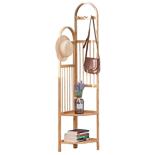 Porte-manteau sur pied d'angle avec meuble chaussures entrée et crochets