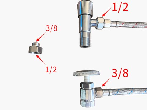 Image of Klabb 32-Inch Stainless Steel Braided Faucet Supply Line, 3 /8 inch Compression x M10 Faucet Connector, Includes 1 /2 inch FIP Adapters, SS304 Flexible Water Hose for Bathroom & Kitchen Sink Faucets