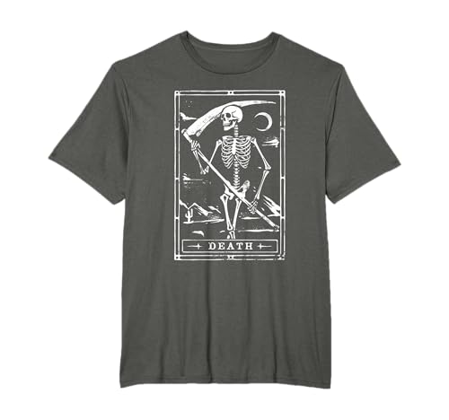 Chemise de Tarot de la Mort Squelette Gothique Faucheuse Halloween T-Shirt