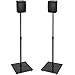 PERLESMITH Universal Speaker Stands with Tempered Glass Base - 21” to 38” Height Adjustable Speaker Stands for Small Bookshelf & Satellite Speakers Weight up to 6lbs - 1 Pair (Model: PSSS4)