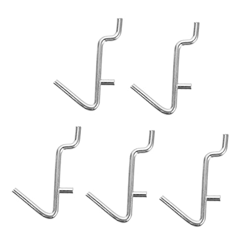 OSALADI V Shape Stainless Steel Pegboard Hooks Professional Display Rack Hangers for Garage Workshop Storage – 5pcs Metal Peg Hooks for Tool Organization and Wall Mounting