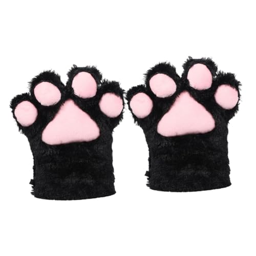 GALPADA 1pair Plush Cat Claw Gloves for Boys and Girls Adorable Animal Paw Mittens for Winter Cosplay and Costume Parties Cute Fingerless Design Soft and Comfortable Plush Material