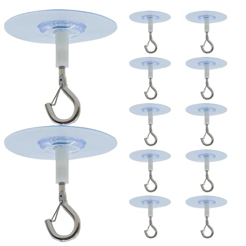Ganchos de techo adhesivos – Colgador de techo de campanilla de viento | Ganchos de techo adhesivos | 12 ganchos de techo | Ganchos de techo | Ganchos adhesivos impermeables | Gancho de pared