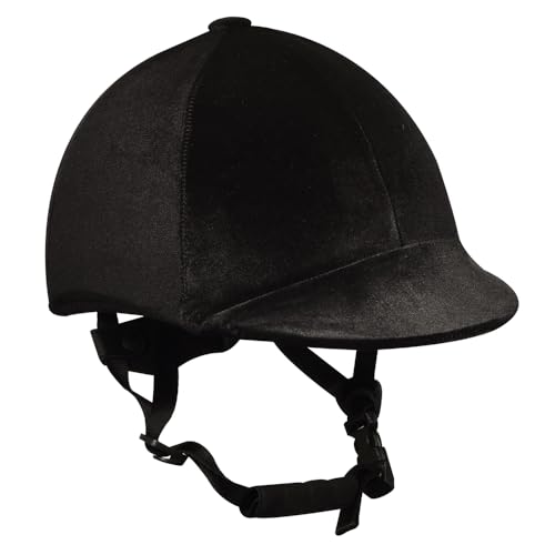 Ovation Western Horse Zocks Riding Genuine Velvet Lycra Helmet Cover Black
