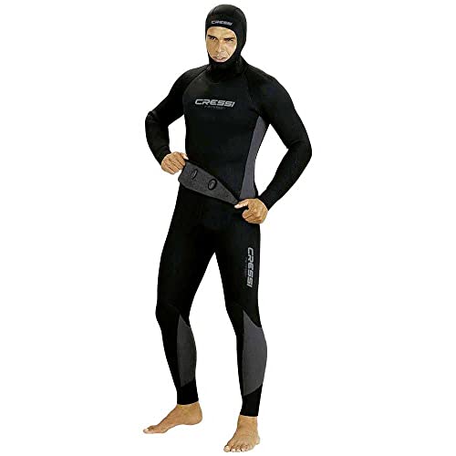 Pantaloni a Salopette Cressi Fisterra Muta Due Pezzi Uomo, 8 mm, Nero, M/3
