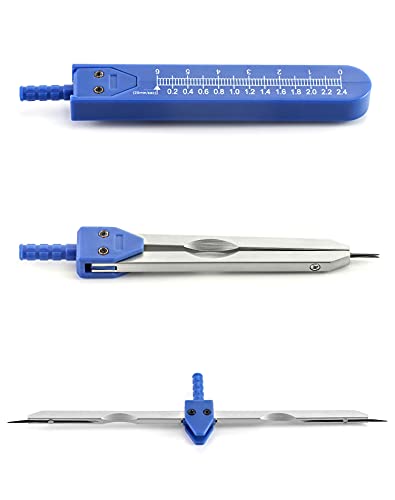 QWORK® ECG EKG Caliper Messing EKG Lineal mit Schutzabdeckung, Lineal Messwerkzeug zur Messung von Elektrokardiographen, 2 Stück