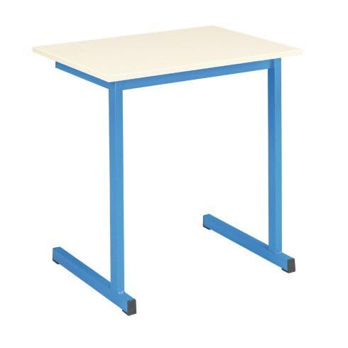 Table Scolaire individuelle L 70 x P 50 cm piétement dégagement latéral (Bleu)