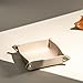OLETHA Small Foldable Valet Tray - Aesthetic Desk Organizer for Home, Office & Travel - Portable Catch All Bowl for Keys, Jewelry & Essentials - Light Taupe