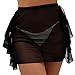 Bikini da donna, con nappe e orlo irregolare, gonna da spiaggia, nuoto, bikini, per sport acquatici, costume da bagno, gonna corta, gonna da nuoto, bikini da spiaggia, taglie forti, Nero 1, S