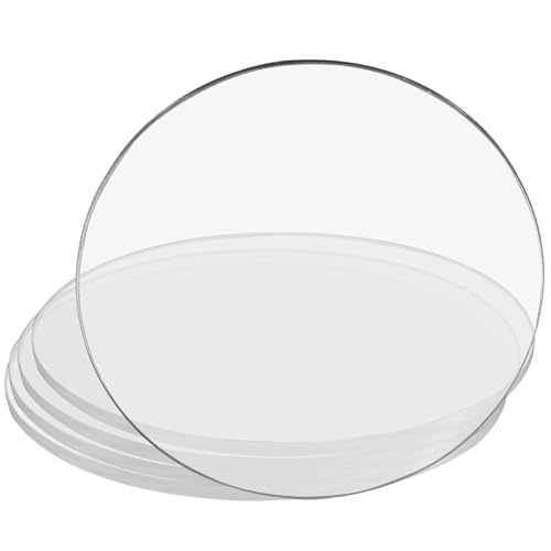 Image of Hitefu Clear Circle Acrylic Sheets, 4.3 Inch, 10 Packs, 3mm Thick | Transparent Plexiglass, For Signs & Photo Frames, Art Craft & DIY Display Projects