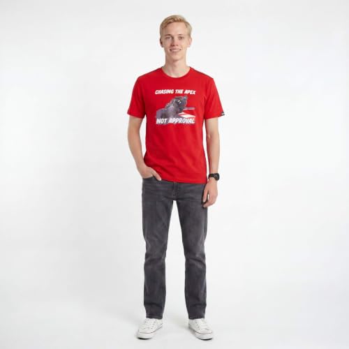 Image of Men's Round Neck Graphic Printed T-Shirt, Red | Premium Cotton Casual Riding Tee | Comfortable Regular Fit Crew Neck for Bikers & Everyday Wear