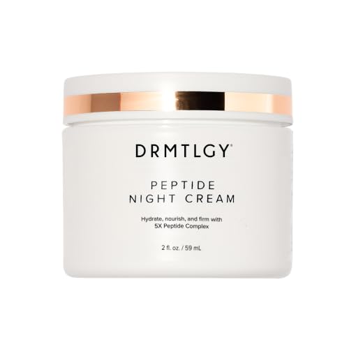 DRMTLGY Peptide Night Cream Anti-Aging Face Moisturizer with Ceramides & Peptides Hydrating & Firming Night Cream for All Skin Types (2 oz)