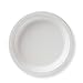 Susty Party 7-Inch Compostable Plates (50-Count), Sugarcane Heavy Duty Disposable Biodegradable, White