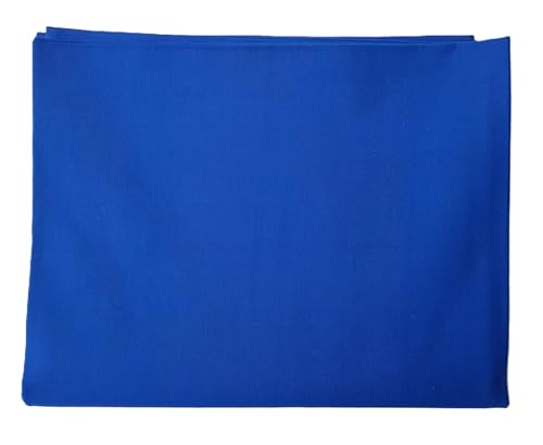Image of Pure Cotton Poplin Unstitched Fabric 2.2 Meters x 32 Inches Solid Colour Cloth Material for Women's Saree Skirts, Petticoats, Pyjamas, Patiyala Pants, Salwar Etc. (Royal Blue)