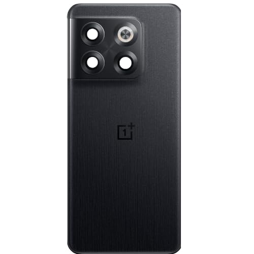 Image of Replacement Glass Back Door Housing Panel with Camera Frame Logo and Pre-Applied Adhesive Sticker for OnePlus 10T 5G CPH2413 (Moonstone Black)