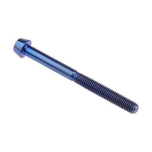 Image of Titanium Ti Bolt M5x9 16 18 20 25 30 35 40 45 50 55 60mm Tapered Head Screws pack of 4 (M5x55mm, Blue)
