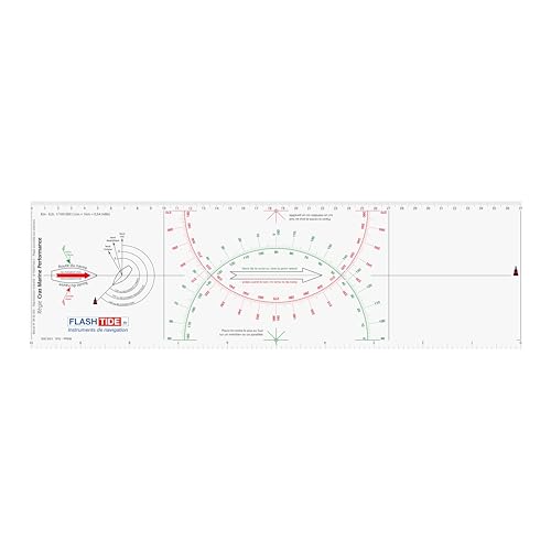 Règle Cras Marine Performance Tricolore - idéale pour Le permis Bateau hauturier.