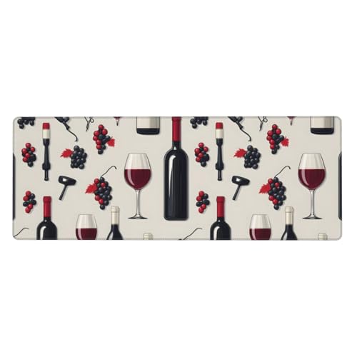 Grand tapis de souris de jeu aux bords cousus finition premium vin