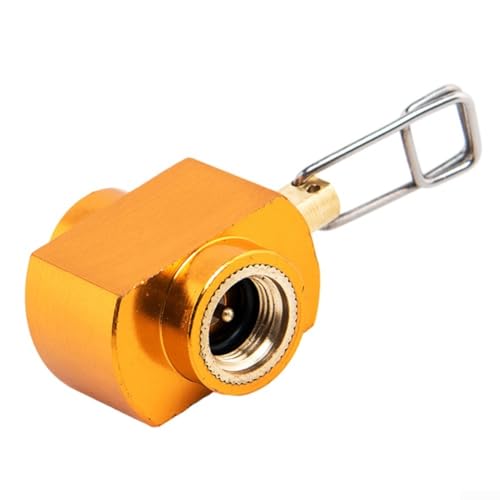 Adaptador de recarga de propano para estufa de camping, herramienta de llenado de gas butano de latón y conector de tanque, pieza de cocción portátil al aire libre y ahorro de gas de senderismo