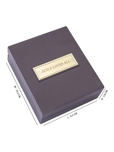 Image of 24K Gold Polished Brown and Gold Color Lord Jesus Small Pooja Box | Ideal Gift for Christian Religious, Family and Friends, Corporate Gifts etc... | Worship, Gifting, and Spiritual Blessings.