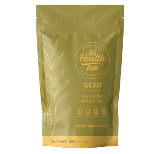 GERD Relief Herbal Tea: 8-Digestive Herb Blend, Natural Acid Reflux & Heartburn Aid, Pre/Post Meal Support, 3oz with 35 Bags