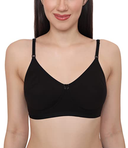 Image of GLAMORAS Women's Soft Poly Cotton Non Padded Wirefree Everyday T-Shirt Bra with Adjustable Straps | Seamless Cups Full Coverage Bra for Women Daily Use | Size 32-40, B, C & D Cup
