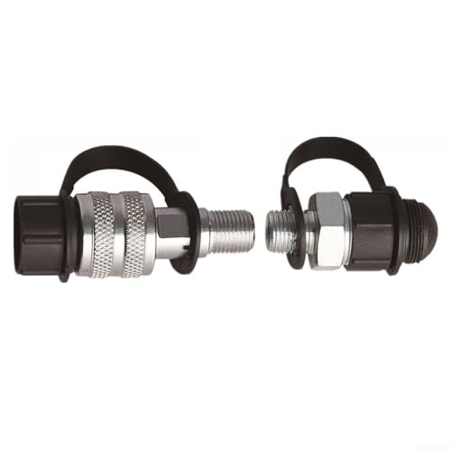 Hydraulic Quick Connector Set Zg3/8 Carbon Steel Screw Locking Straight Through Coupling Pressure Resistant 70MPa Temperature Tolerant 120°C External Thread Male And Female (ZG3/8)