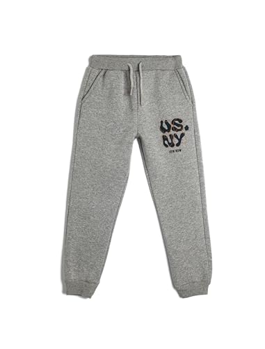 Sweatpants garçons Koton jogger gris imprimé city avec cordon de serrage pour enfant
