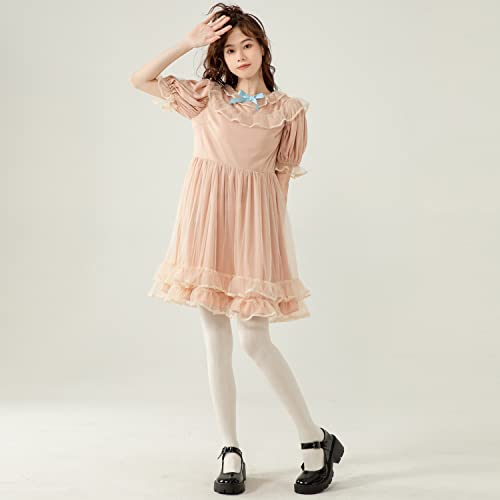 Summer Japanese Lolita Lace Dress Teen Girls Soft Cute Ruffles A-Line Princess Party Dresses3
