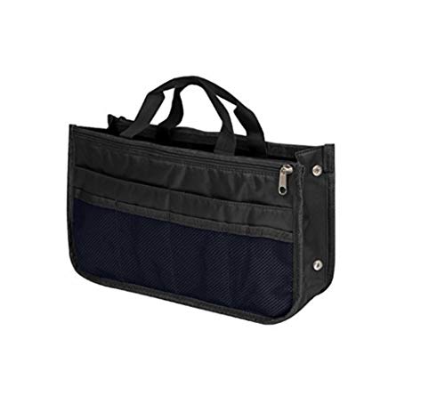 RW Collections Handbag Organizer, Liner, Sturdy Nylon Purse Insert (Large, Black)