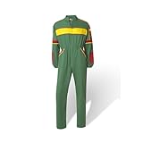 SADISRLS Tuta da Lavoro uomo in Policotone Professionale, Verde con Inserti Giallo e Rosso Taglia S M L XL XXL 3XL per meccanici giardineri agricoltori trattoristi gommisti operai (Verde, L)