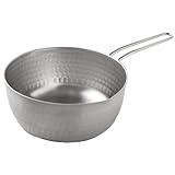 アーネスト 【日本製】 燕三条 雪平鍋 (片手鍋) IH/食洗機対応 18cm ステンレス (サビにくい) 打ち出し(変形しにくい/耐久性アップ) 両側注ぎ口 (どちらからでも注ぎやすい) ミルクパン シルバー A-77455