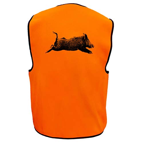 AtooDog Jagdweste, fluoreszierend, reflektierend, Wildschwein, Qui Court, Orange ohne Streifen, 5X-Large