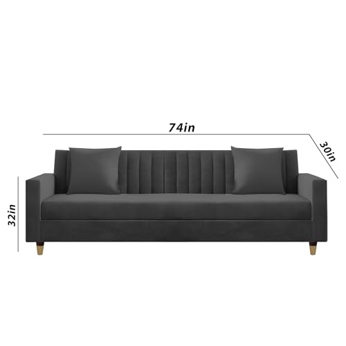 Image of Casaliving Garcia 3+2 Seater Sofa Set for Living Room (Black)