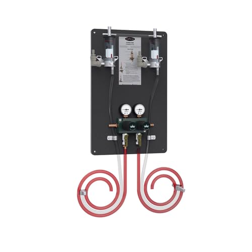FSE Panel regulador MasterTap 373-KR-KBP-F2 con 2 detectores de barril vacío, 2 líneas de cerveza, regulador verde de carreras británica, tablero Starlite preperforado, kit completo de línea de