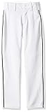 Alleson Ahtletic Men's Baseball Pants with Braid, White/Black, X-Large