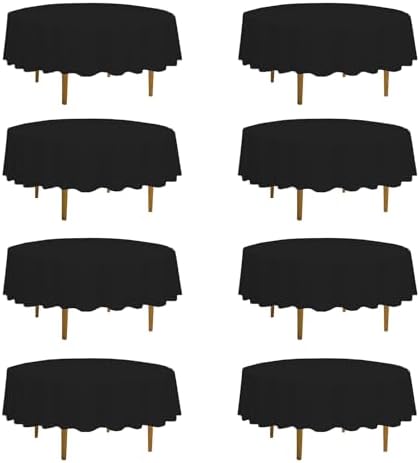 Amazon: PLOYMONO 6 Pack Black Round Tablecloths for 90 Inch Tables