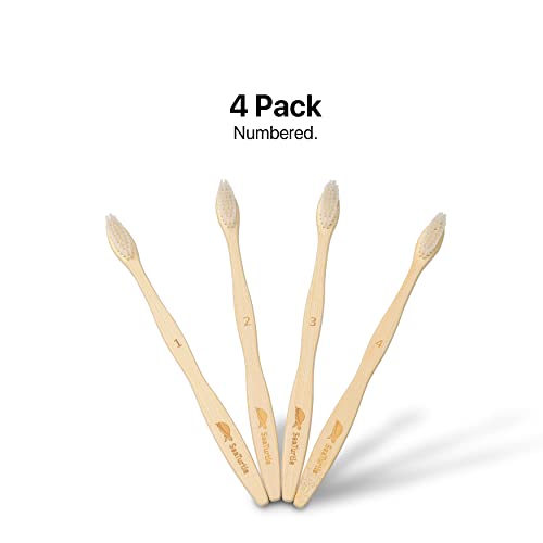 Seaturtle Plant-Based Bristles, Bamboo Toothbrushes, Soft Natural Toothbrush For Adults, 4 Pack #TOP3
