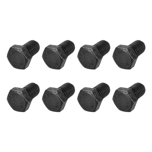 Image of METALLIXITY Hex Bolts (M12-1.75x20mm) 8Pcs, 12.9 Grade Carbon Steel Fully Threaded Black Oxide, Coarse Thread UNC Hex Head Screw Bolt - for Mechanical Repair
