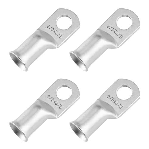 Image of Heschen 4Pcs 2/0x3/8 Lugs Ring Terminals 2/0 AWG 70mm² 3/8" M10 Bolt Hole